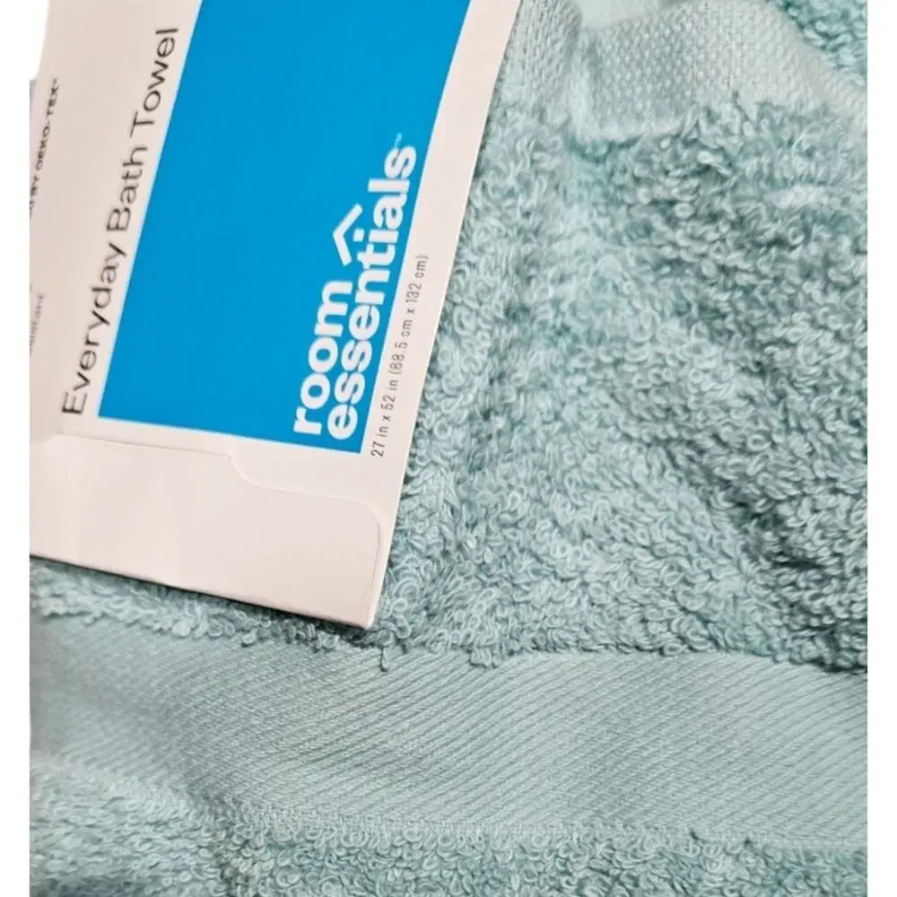 Room Essentials Everyday Bath Towel 27x52 Aqua Mint Set of 2 NWT